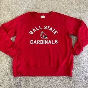 Ball State University Cardinals Red Sweatshirt, Size L Large, League Brand